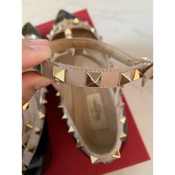 VALENTINO Patent Rockstud Caged Ballet Flat (39.5) - Picture 6 of 7